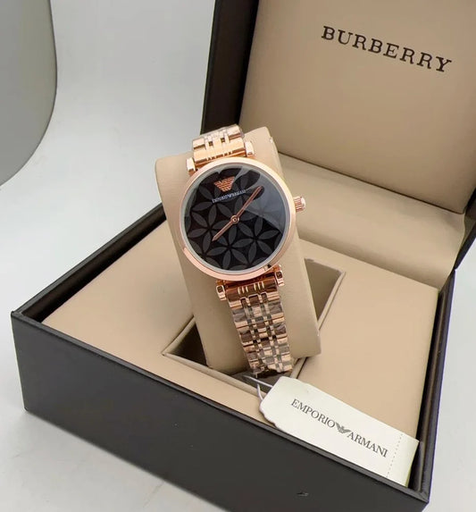 Midnight Rose Gilded – Charcoal Mosaic All-Rose Gold Watch
