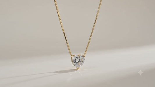 Heart-Cut Solitaire Crystal Gold-Tone Pendant Necklace